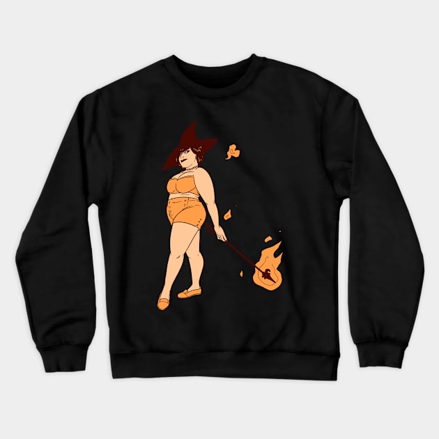 Fire Witch Crewneck Sweatshirt by FindChaos